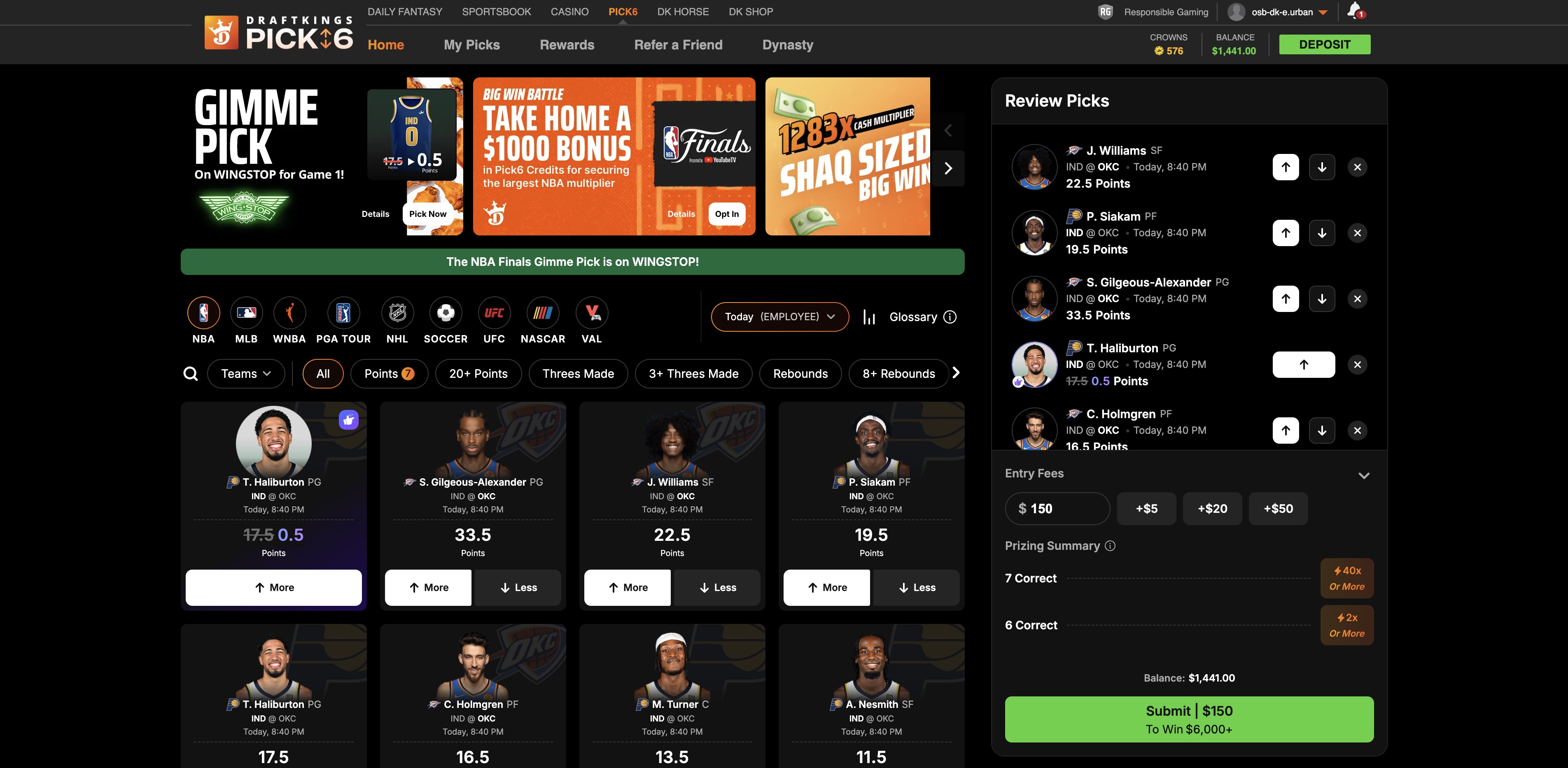 Pick6 Screenshot